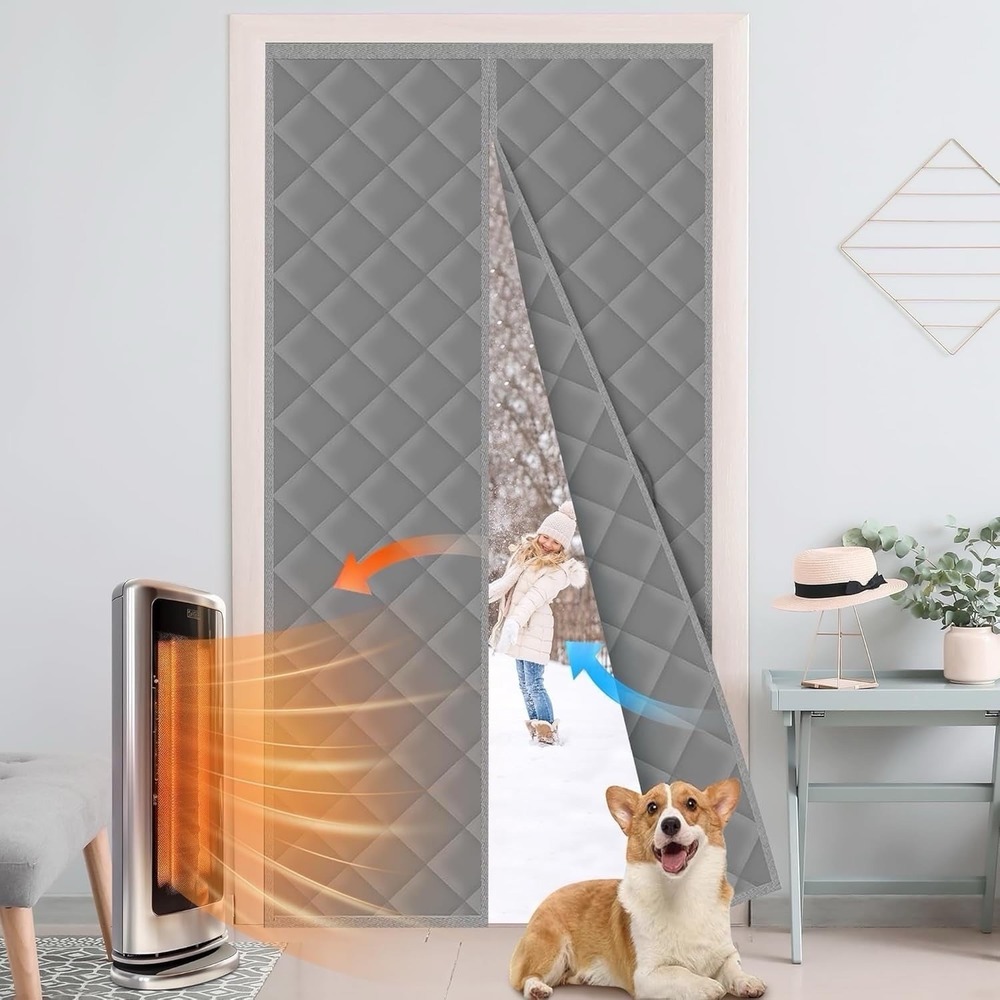 NEW Sealed Magnetic Insulated Door Curtain - Gray (Screen Size 38" x 83")